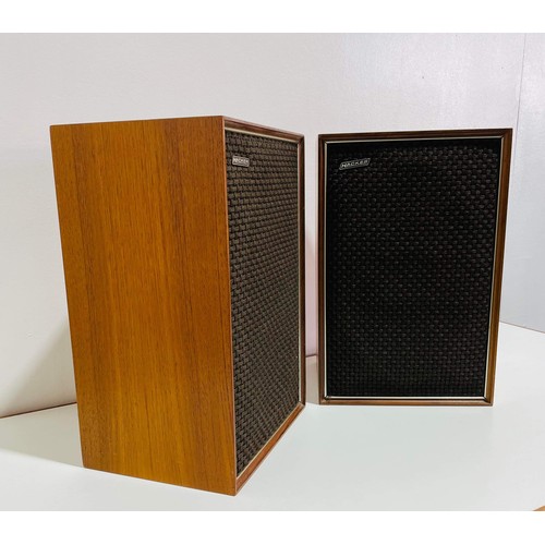 62 - PAIR OF RETRO TEAK HACKER SPEAKERS