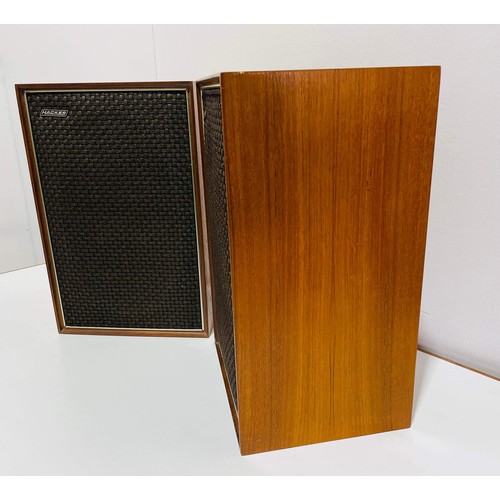 62 - PAIR OF RETRO TEAK HACKER SPEAKERS