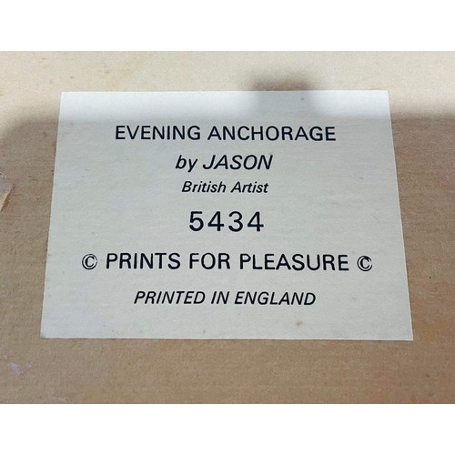 71 - FRAMED PRINT EVENING ANCHORAGE BY JASON