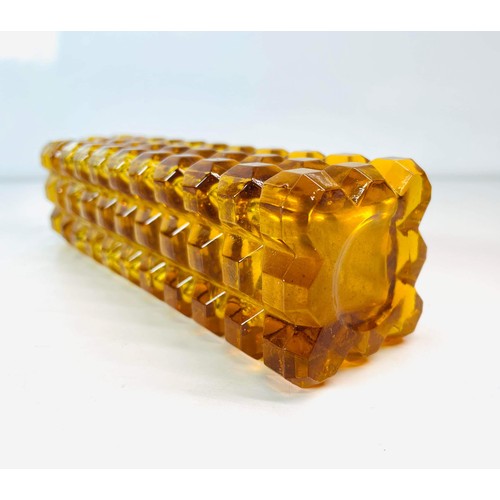 99 - RETRO AMBER GLASS VASE