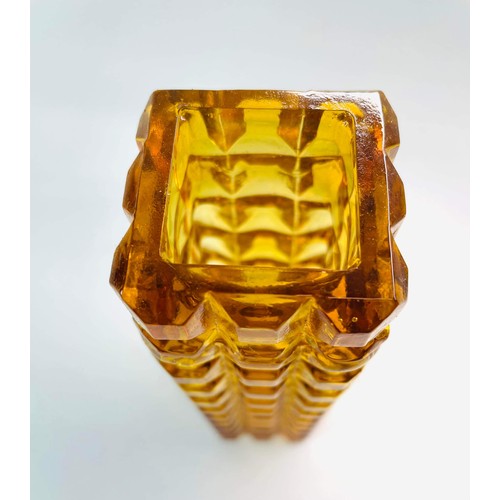 99 - RETRO AMBER GLASS VASE