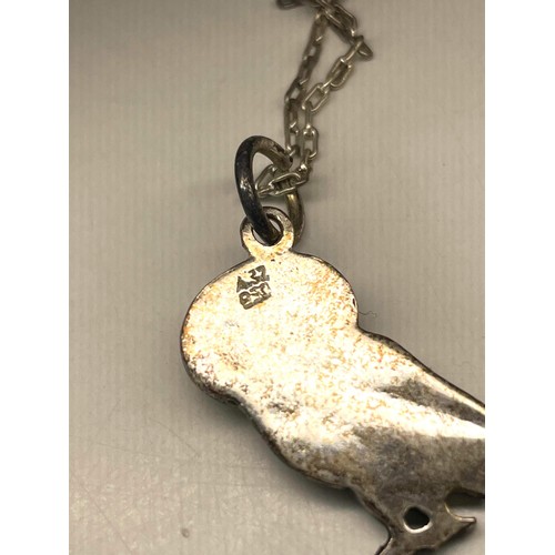 92 - SILVER 925 CHAIN AND OWL PENDENT