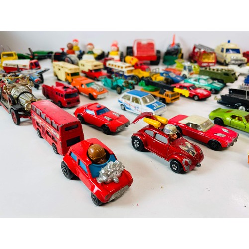 111 - COLLECTION OF PLAY WORN MODEL CARS TO INCLUDE BATMOBILE AND CHITY , CHITY , BANG BANG