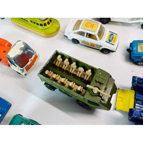 111 - COLLECTION OF PLAY WORN MODEL CARS TO INCLUDE BATMOBILE AND CHITY , CHITY , BANG BANG