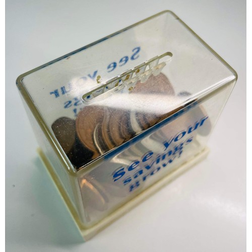 123 - ANGLIA HASTINGS & THANET SAVINGS BANK WITH COINS