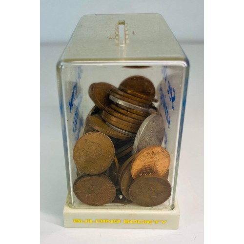 123 - ANGLIA HASTINGS & THANET SAVINGS BANK WITH COINS