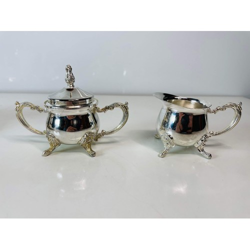 164 - PLATED TEA SET WITH TRAY