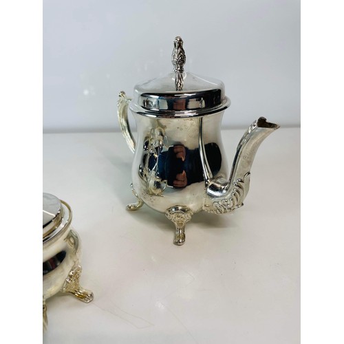 164 - PLATED TEA SET WITH TRAY