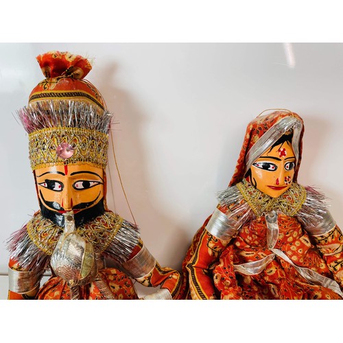 142 - TWO INDIAN RAJASTHANI  PUPPET DOLLS IN COSTUME