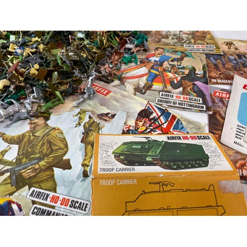 193 - LARGE QTY OF AIRFIX 1.72 SCALE WORLD WII FIGURES AND INFO LIDS