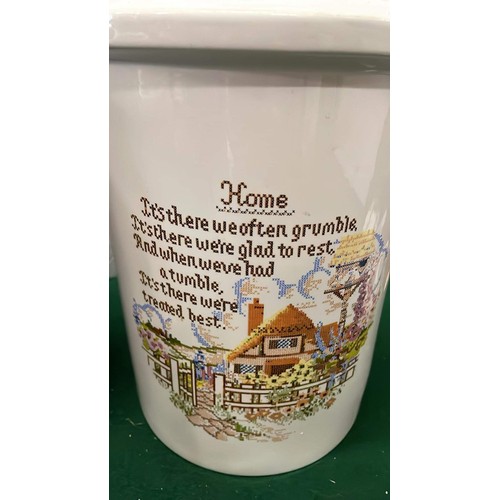 288 - LARGE KITCHEN STORAGE JARS WITH ADVERTS