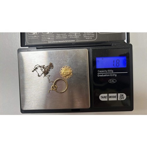 12 - 9ct gold items scrap total weight 1.81g