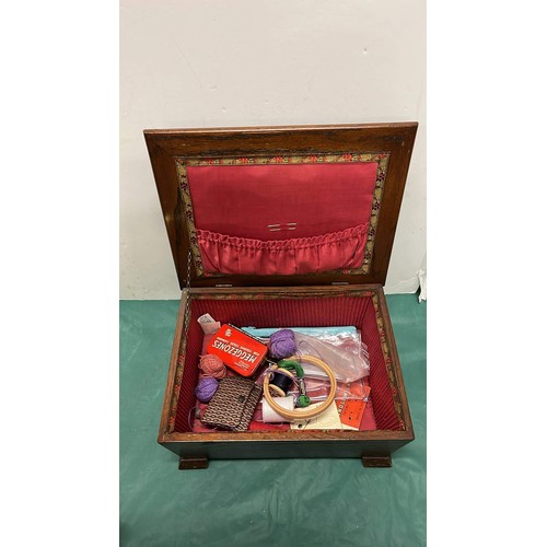 7 - WOODEN SEWING BOX