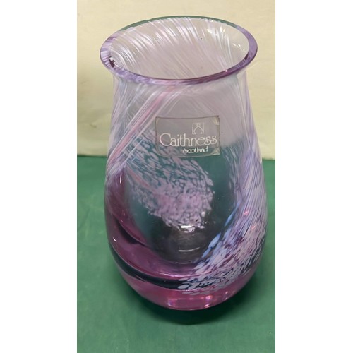 8 - PINK CAITHNESS GLASS VASE