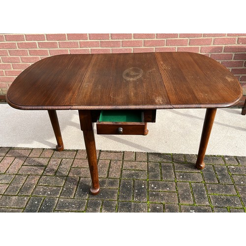 759 - OAK DROP LEAF  TABLE WITH DRAWER