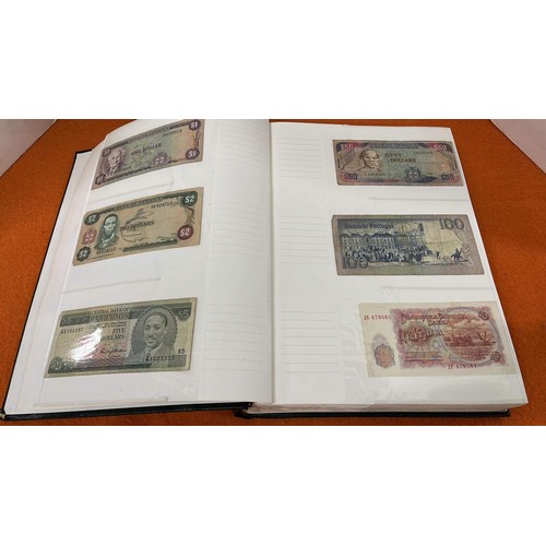 1025 - ALBUM CONTAINING 76 WORLD WIDE BANK NOTES SEE ALL PICTURES