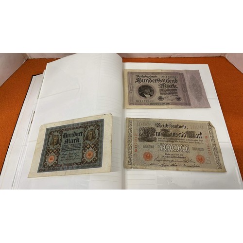 1025 - ALBUM CONTAINING 76 WORLD WIDE BANK NOTES SEE ALL PICTURES