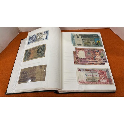 1025 - ALBUM CONTAINING 76 WORLD WIDE BANK NOTES SEE ALL PICTURES