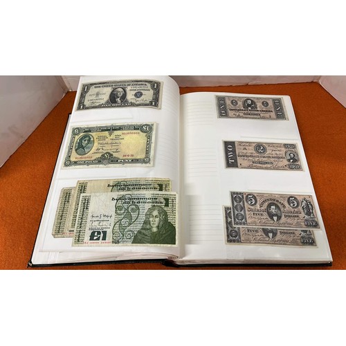 1025 - ALBUM CONTAINING 76 WORLD WIDE BANK NOTES SEE ALL PICTURES