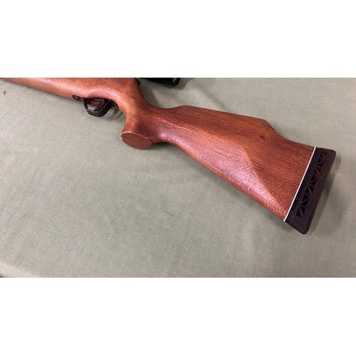 121 - THEOBEN BEECH STOCK .177 AIR RIFLE WITH SIGHT 4 X 32