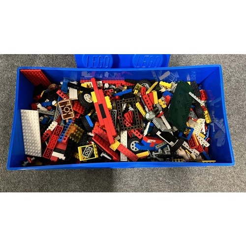 155 - BLUE LEGO BOX WITH A LARGE QTY OF LEGO