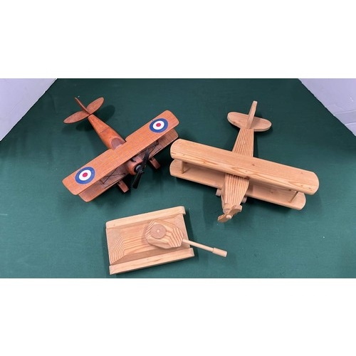 159 - WOODEN BI-PLANES AND TANK