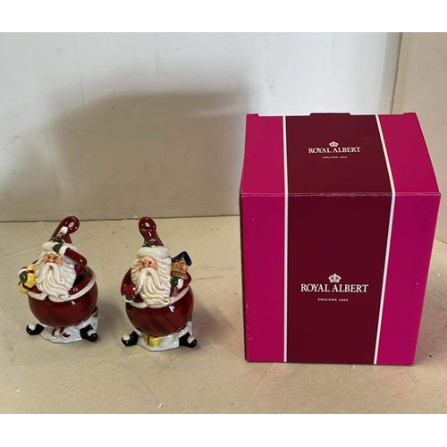 336 - ROYAL ALBERT CHRISTMAS SALT & PEPPER POTS