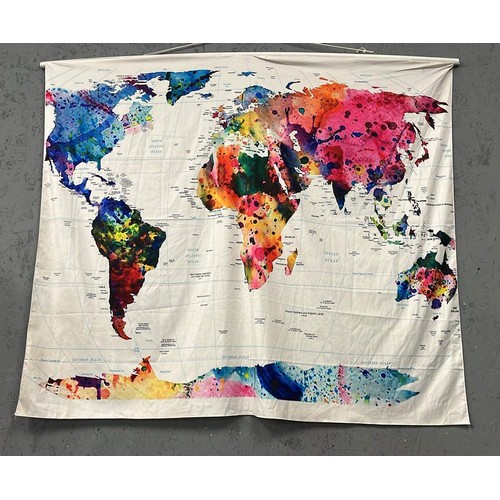 428 - WORLD MAP ON SILK PARACHUTE