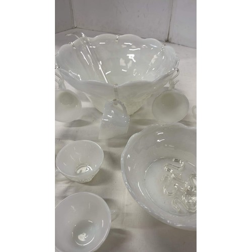 407 - TWO GLASS PUNCH BOWL SETS