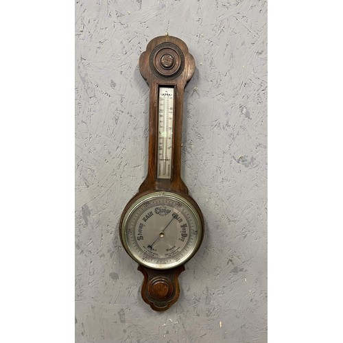 404 - LARGE OAK BAROMETER