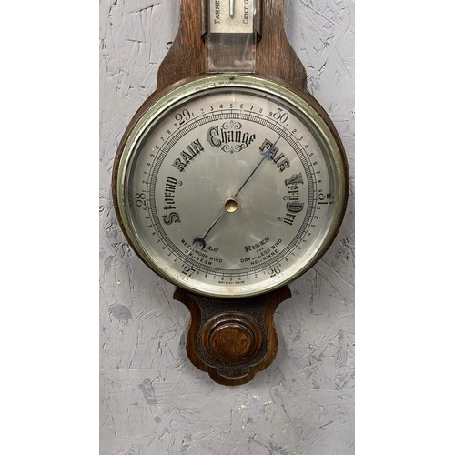 404 - LARGE OAK BAROMETER