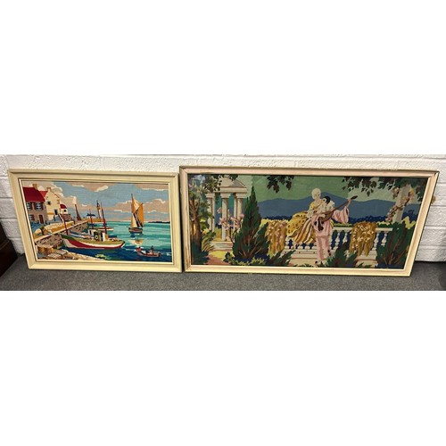 471 - TWO RETRO FRAMED TAPESTRY