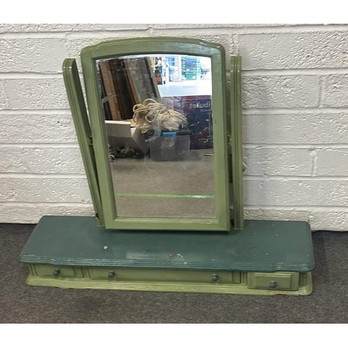 468 - GREEN FINISH VANITY MIRROR