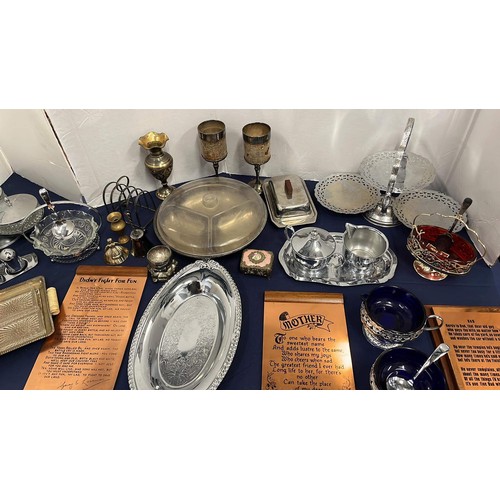 60 - COLLECTION OF PLATED WARES