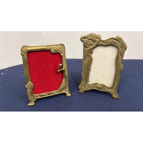 55 - TWO SMALL METAL  ART DECO STYLE PHOTO FRAMES