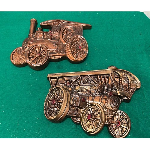 674 - TWO CHALK TRACTION ENGINE PLAQUES