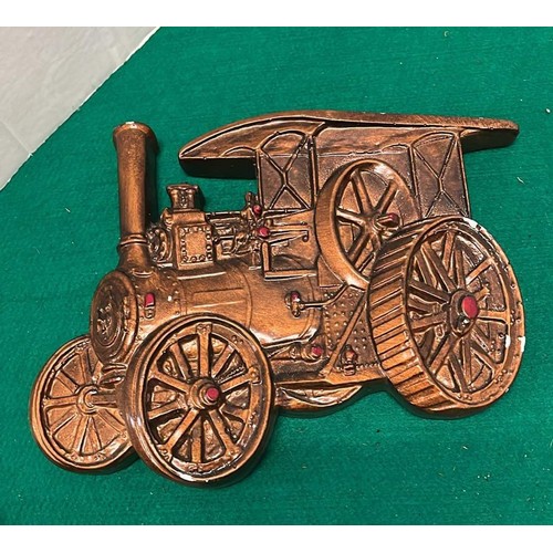 674 - TWO CHALK TRACTION ENGINE PLAQUES