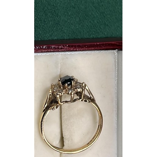 49 - 9CT GOLD AND DIAMOND RING SIZE N TOTAL WEIGHT 2,30g