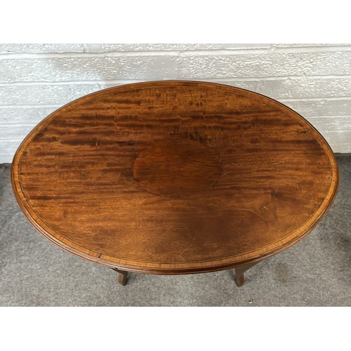 256 - EDWARDIAN WALNUT OVAL OCCASSIONAL PALOUR TABLE