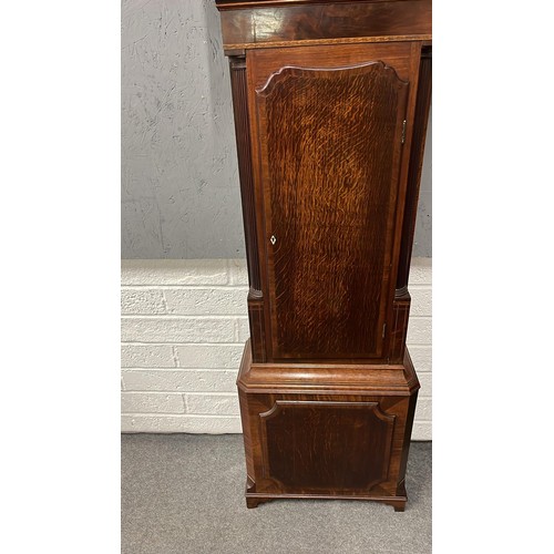 265 - 1700s PAINTED SQUARE FACE MAHOGANY AND OAK CASED EIGHT DAY GRANDFATHER CLOCK WORKING BY W HOLLAND CH... 