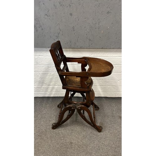 271 - EDWARDIAN AMERICAN WALNUT HIGH CHAIR