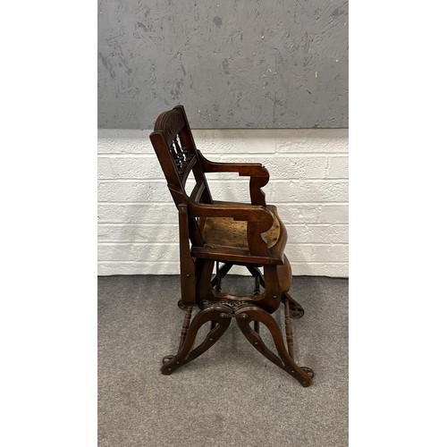 271 - EDWARDIAN AMERICAN WALNUT HIGH CHAIR