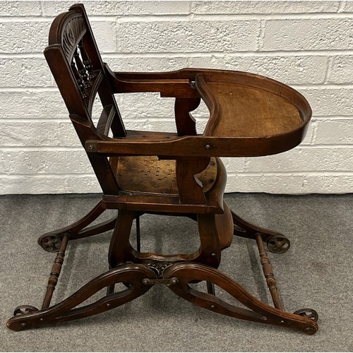 271 - EDWARDIAN AMERICAN WALNUT HIGH CHAIR