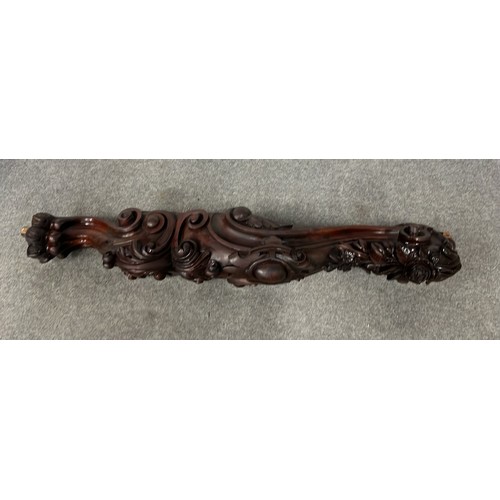 277 - VICTORIAN MAHOGANY HEAVY CARVED BED POST