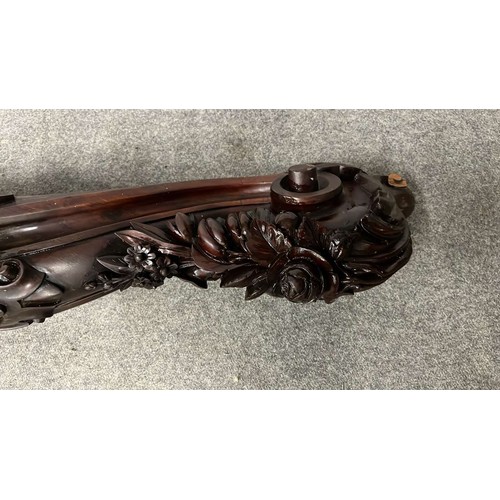 277 - VICTORIAN MAHOGANY HEAVY CARVED BED POST