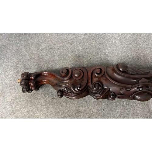 277 - VICTORIAN MAHOGANY HEAVY CARVED BED POST