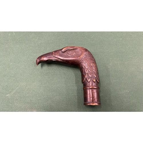 198 - HEAVY BRASS WALKING STICK BIRD  HAND GRIP / ONLY