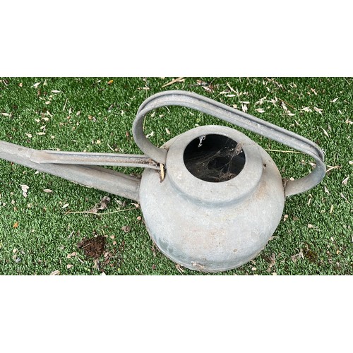 305 - LARGE GALVANISED GARDEN WATERING CAN