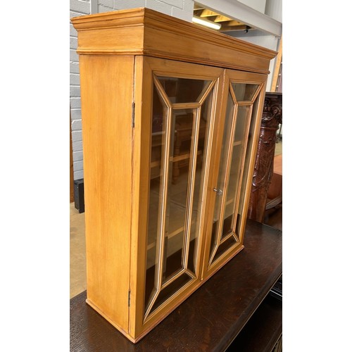 308 - WALL MOUNT GLASS DISPLAY CABINET 61cm Overall width, 73cm Height, 22cm Depth