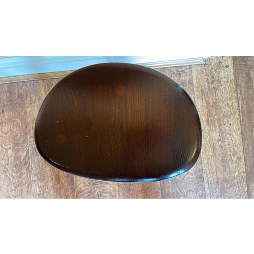 314 - ERCOL DARK FINISH PEBBLE SIDE TABLES